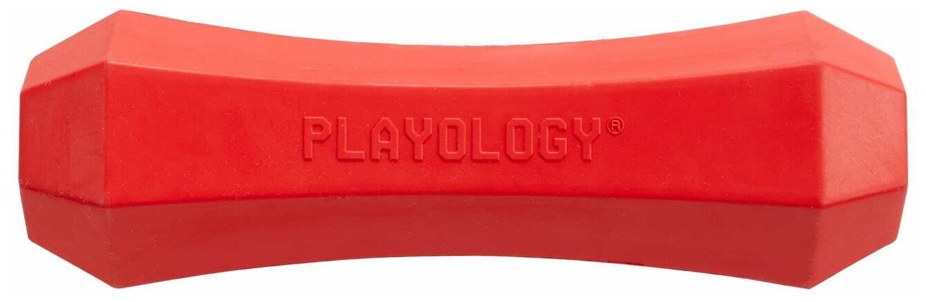 Игрушка Playology хрустящая жевательная палочка для собак SQUEAKY CHEW STICK с ароматом говядины, большая, красный - фотография № 2