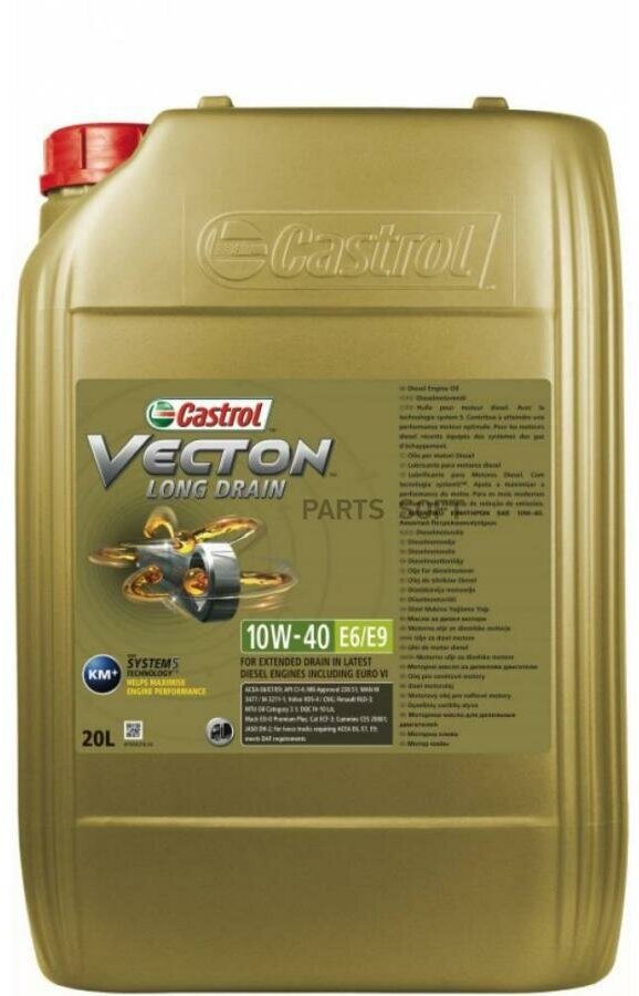 Масло Vecton Long Drain 10W-40 E6/E9 20л CJ-4 E6/E7/E9 JASO DH-2 CAT ECF-3 CES 20081 15B346 CASTROL / арт. 15B9D0 - (1 шт)