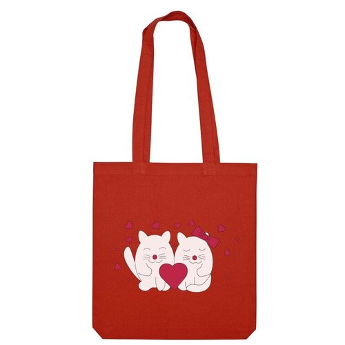Сумка шоппер Us Basic, красный сумка влюбленные котики серый