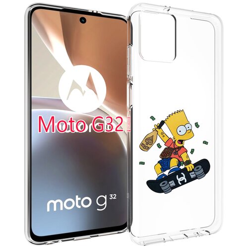 Чехол MyPads барт-скейтер детский для Motorola Moto G32 задняя-панель-накладка-бампер чехол mypads барт скейтер детский для motorola moto g53 задняя панель накладка бампер