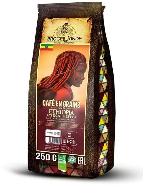 Broceliande Кофе в зернах Broceliande Ethiopia Yirgacheffe, 250 гр