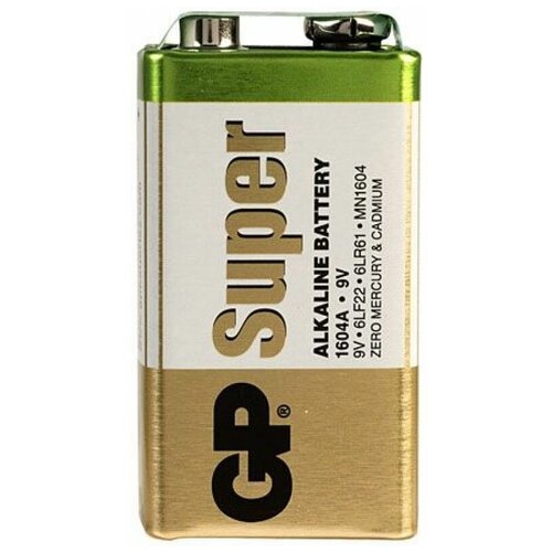 Батарейка GP Super Alkaline 9V Крона, в упаковке: 1 шт.