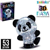 Пазл 3D кристаллический «Панда», 53 детали, цвета микс