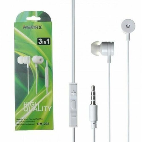 Наушники Remax RM-202 серебро с микрофоном 47800₽