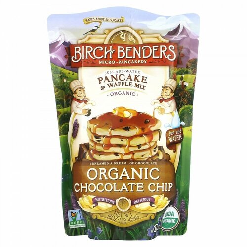 Birch Benders, Pancake & Waffle Mix, Organic Chocolate Chip, 1 lb (454 g)