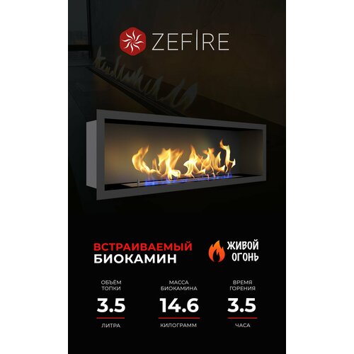 Биокамин встроенный ZeFire Flagman 1000 для дома и квартиры