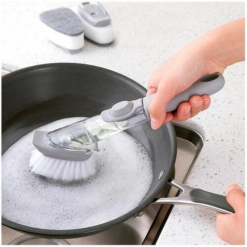 Щетка для мытья посуды с опрыскивателем и двумя насадками