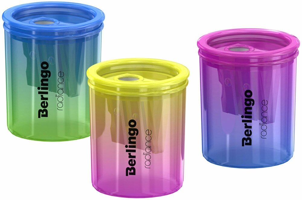 Точилка ручная пластиковая Berlingo Radiance (2 отверстия, с контейнером) (BBp_15027)