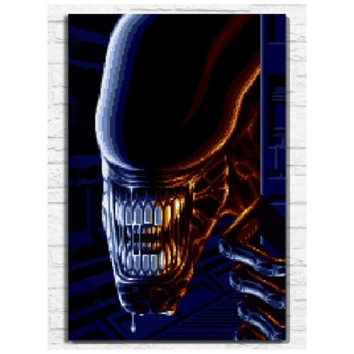 Картина по номерам на холсте игра Alien 3 (Sega, Сега, 16 bit, 16 бит, ретро приставка) - 9968 В 60x40 картина по номерам на холсте игра alien 3 9968 в 30x40