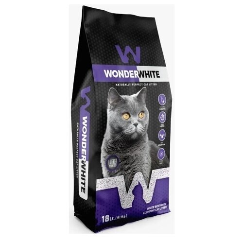 Наполнитель Wonder White комкующийся c ароматом лаванды 10кг, WNW0032 (2 шт)