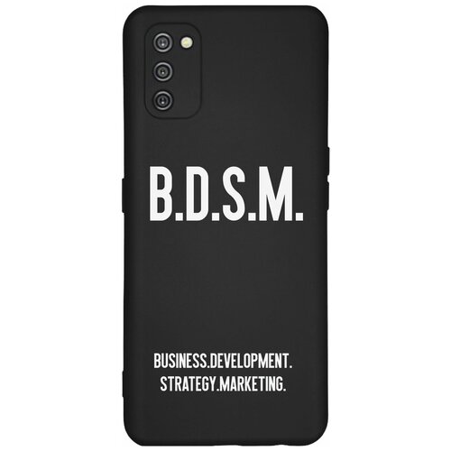 Силиконовый чехол Mcover на Samsung Galaxy M03s с рисунком Надпись B.D.S.M. силиконовый чехол mcover на samsung galaxy m03s с рисунком машина фиолетовая