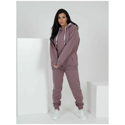 фото Костюм спортивный женский теплый liketeks "люкс" больших размеров, футер утепленный, размер 60