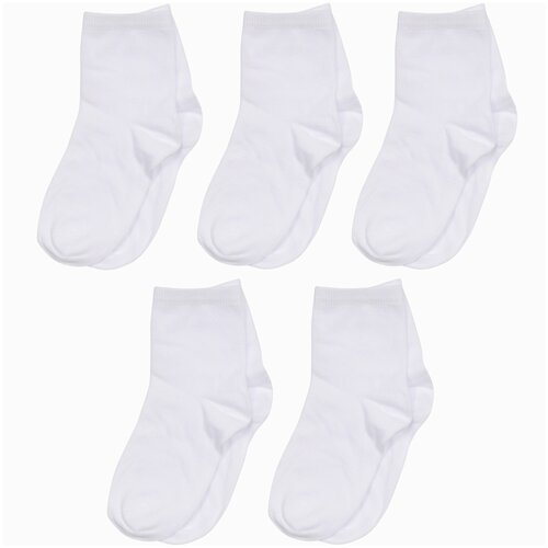 фото Комплект из 5 пар детских носков хох белые, размер 14-16