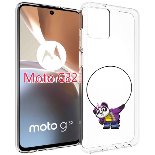 Чехол MyPads панда-с-обручем для Motorola Moto G32 задняя-панель-накладка-бампер