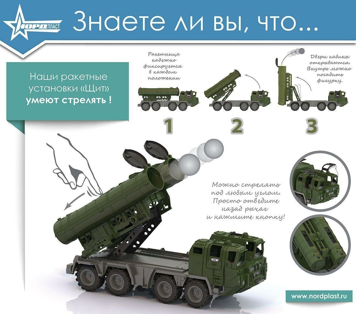 Игрушка Нордпласт, Ракетная установка Щит зеленый - фото №3