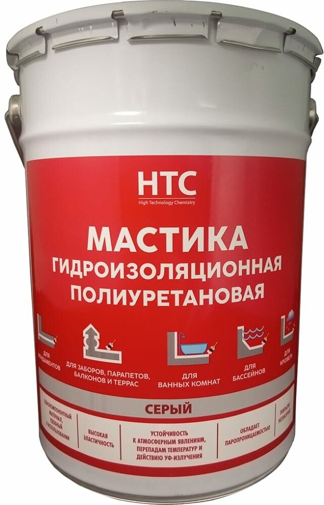 Мастика гидроизоляционная полиуретановая CEMMIX HTC 6 кг серый 84735837