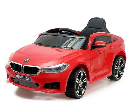 Электромобиль BMW 6 Series GT, цвет красный, EVA колеса, кожаное сидение
