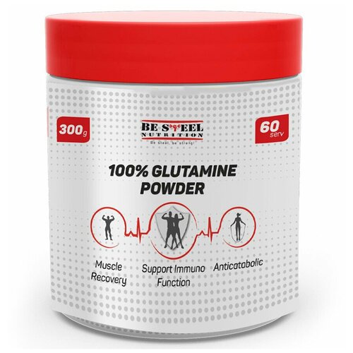 фото Глютамин be steel nutrition glutamine powder 300г (натуральный)