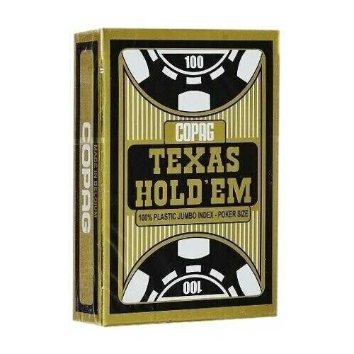 Карты Copag texas holdem для покера, черная рубашка, пластиковые игральные карты copag texas holdem золотистая коробка красные