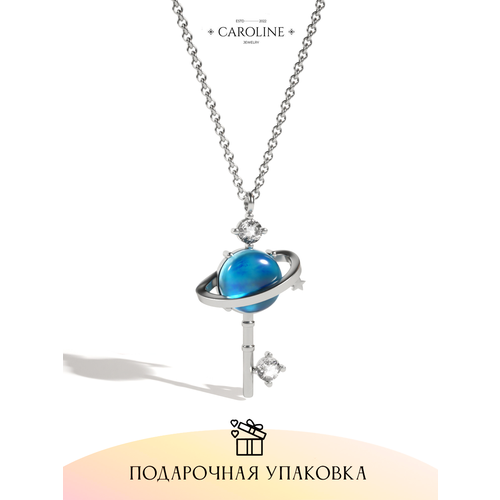 Колье Caroline Jewelry, лунный камень, длина 45 см, серебряный