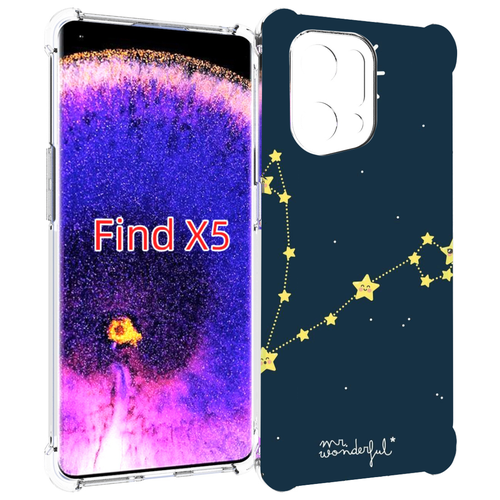 Чехол MyPads знак зодиака рыбы 1 для Oppo Find X5 задняя-панель-накладка-бампер