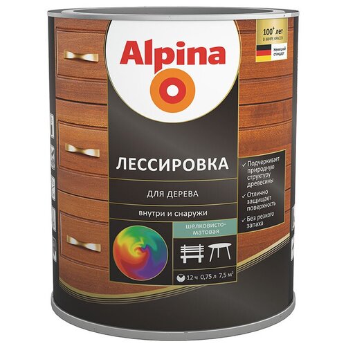 ALPINA Лессировка для дерева, черный (2,5л)