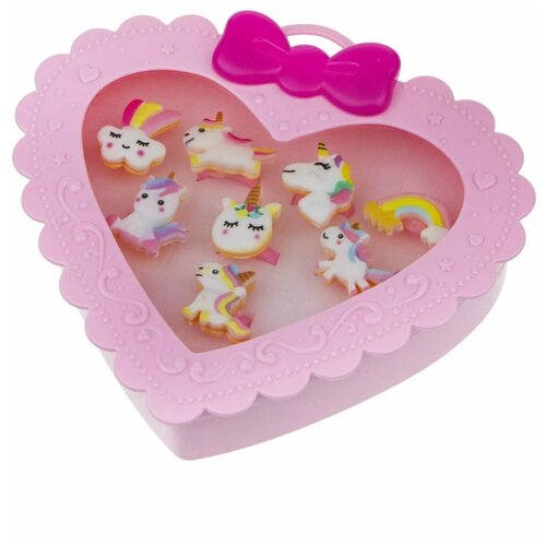 фото Набор детских колец "единорожки" 8 штук в коробочке avrora kids