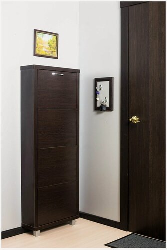 Изображение товара Шкаф обувной Ironnori Люкс, Венге 4 отделения, откидная дверь