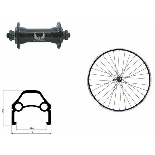 фото Колесо в сборе 27,5" переднее, дисковая, гайка, двустеночный обод forward
