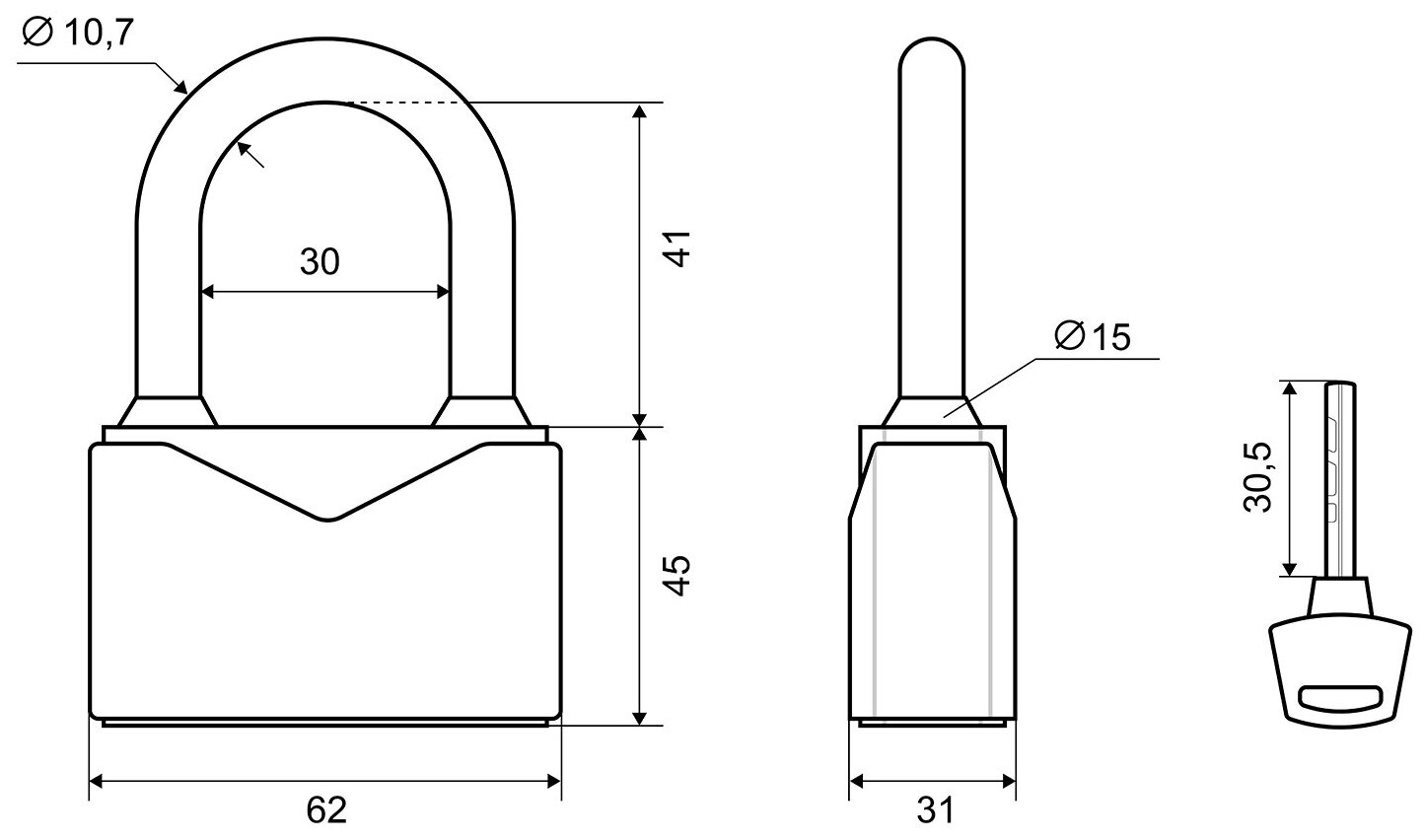 Palladium Замок навесной 900S-60 9230 - фотография № 4