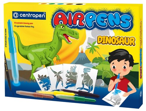 Centropen набор фломастеров AirPens Dinosaur, 6 1500 0601, разноцветный, 6 шт.