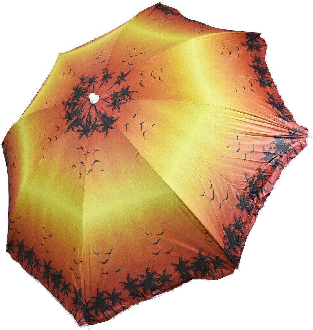 Пляжный зонт Пальма в закате, размер купола 180 см - фотография № 3