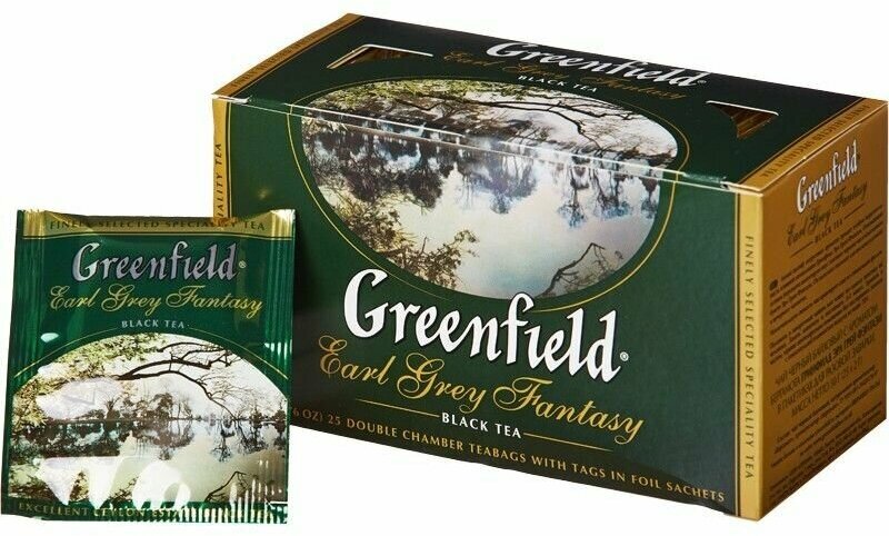 Greenfield Чай в пакетиках Earl Grey Fantasy Бергамот, черный, 25 пакетиков, 2 шт - фотография № 6