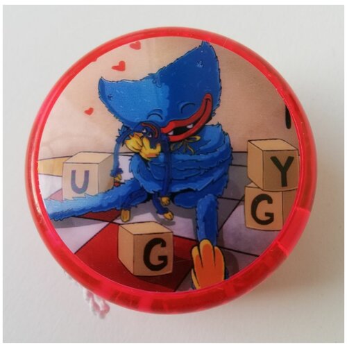 Игрушка Йо-Йо Хагги Вагги диаметр 5,5 см , игрушка антистресс красная светящаяся двусторонняя