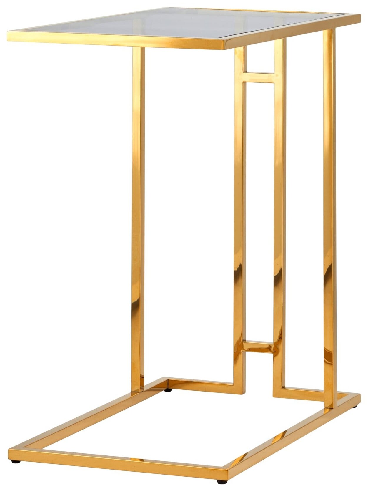 фото Журнальный столик 50*32 бостон стекло smoke сталь золото