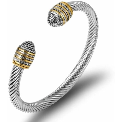 Браслет VERBA, кристалл, 1 шт., размер 18 см, диаметр 6 см, серебристый, золотистый