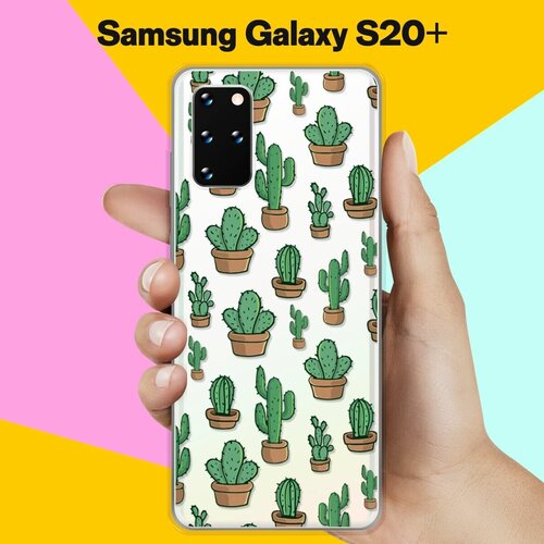 Силиконовый чехол Кактусы на Samsung Galaxy S20+ черный силиконовый чехол musthavecase для samsung galaxy s20 богатенькая утка для самсунг галакси с20 противоударный