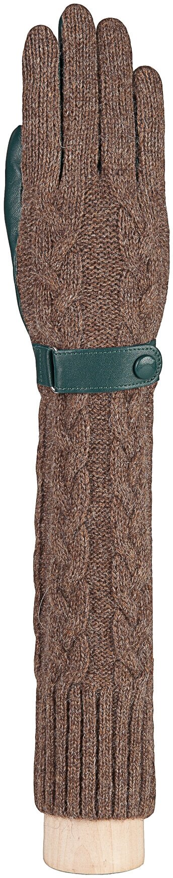 Перчатки LABBRA, демисезон/зима, подкладка, размер 6.5, коричневый, зеленый