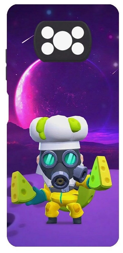 Чехол-накладка Krutoff Софт Кейс Brawl Stars - Майк с плесенью для Xiaomi Poco X3 Pro черный