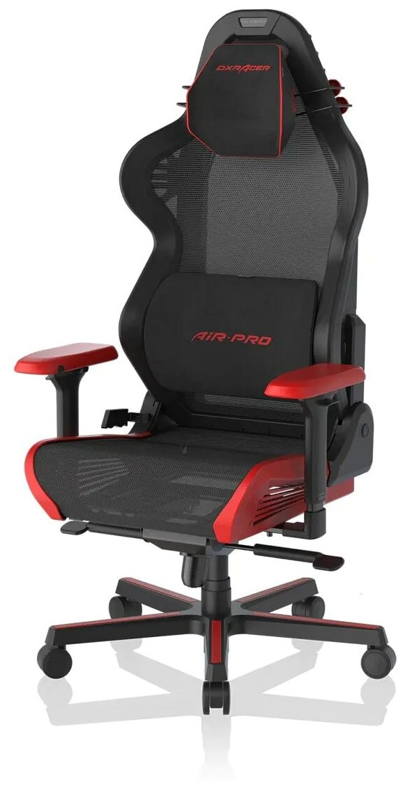 Игровое компьютерное кресло DxRacer AIR/D7200/NR(PRO), черный, красный с подушкой под поясницу