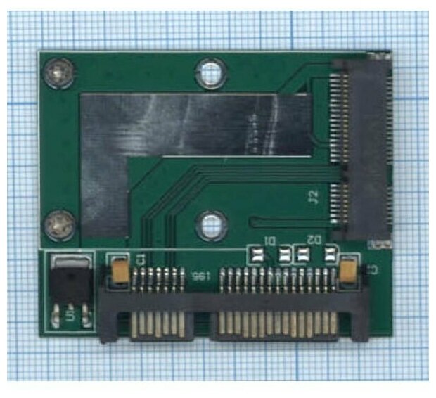 Переходник SSD mSATA на SATA компактный half size