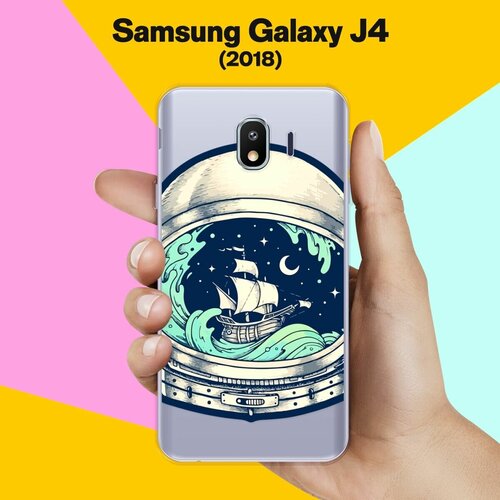 Силиконовый чехол на Samsung Galaxy J4 (2018) Шторм / для Самсунг Галакси Джей 4 2018 чехол книжка на samsung galaxy j4 2018 самсунг джей 4 2018 с 3d принтом shiba красный