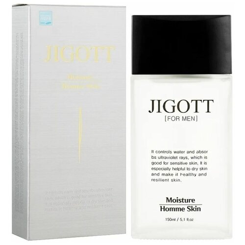 Мужской тоник для лица JIGOTT, MOISTURE HOMME SKIN, 150 мл. 281198 тонер для лица pure origin с 100% экстрактом портулака увлажняющий и для эластичности кожи 150 мл