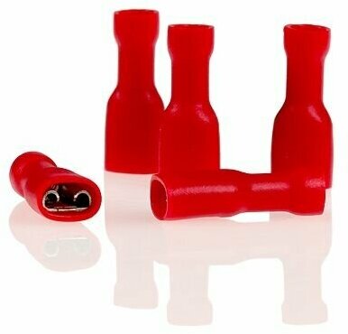 фото Наконечник плоский гнездовой с изоляцией 5,6 мм красный 10 шт