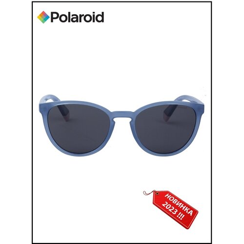 фото Солнцезащитные очки polaroid, овальные, оправа: пластик, чехол/футляр в комплекте, поляризационные, синий