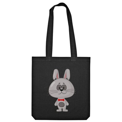 Сумка шоппер Us Basic, черный мужская футболка милый кролик в галстуке бабочке 2xl серый меланж