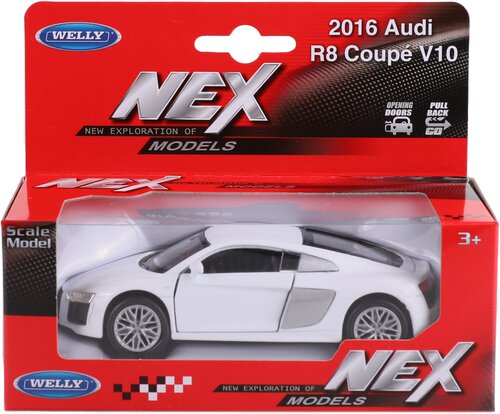 Машинка Welly AUDI R8 V10 2016 (43712) 1:38, 11.5 см, микс