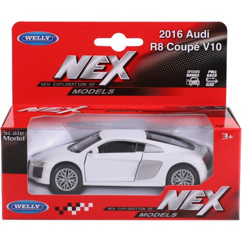 Машинка Welly AUDI R8 V10 2016 (43712) 1:38, 11.5 см, микс модель машины mercedes bmw audi volvo 1 38 в ассортименте 1 шт