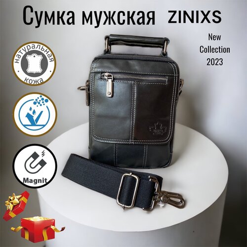 Сумка  барсетка  классическая, натуральная кожа, внутренний карман, черный