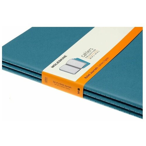 Блокнот Moleskine CAHIER JOURNAL CH021B44 Xlarge, 190х250 мм, обложка картон, 120 страниц, линейка, голубой (3 штуки)